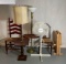Ladder Back Rush Seat Chair, 2 Lamp Tables, Cool Breeze Stand Fan, Other Side Chair and TV Tray Set