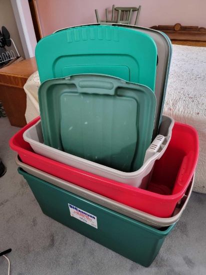 4 Storage Totes with Lids- Various Sizes