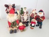 Grouping of Christmas Figures- Santas, Elf, Reindeer, Caroler