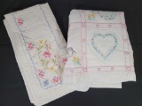 2 Embroidered Crib Quilts/Wall Hangings