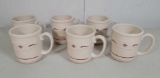 6 Longaberger Woven Traditions Coffee Mugs- Red Design