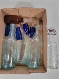 Vintage Bottles Lot- Cobalt, Green, Clear & Brown Glass