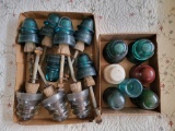 Clear, Blue & Other Glass Insulators- 16 in Lot