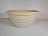 McCoy Pottery Mixing Bowl with Pink & Blue Banding
