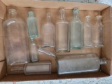 Vintage Clear & Blue Glass Bottles- Various Sizes