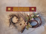 Grapevine Wreath with Flowers, Berry & Star Wreath and Wood 