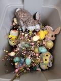 Easter & Spring Related Decorations- Bunnies, Eggs, Chicks, Branches and 22 Gallon Tote