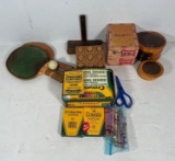 Crayola Crayons, Ping Pong Paddles & Ball, Tic Tac Toe Game, 2 Cigarillow Boxes and Wooden Coasters