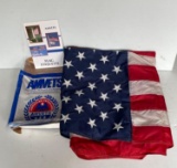 American Flag with AMVETS Bag and Booklet on Flag Etiquette