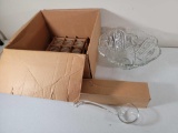 Smith Glass 14 Piece Punch Bowl Set with Original Box