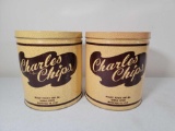 2 Vintage Charles Chips Tins
