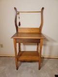 Open Poplar Wash Stand with Towel Bar