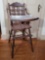 Vintage Wooden High Chair with Metal Tray