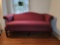 Camelback Sofa in Burgundy Upholstery