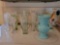 Vase Lot- Glass & Crystal, Bottle, Blue Double Handled Pottery & Giraffe
