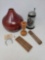 Ceramic Beer Stein w/ Pewter Lid, Wooden Vase, Miniature Abacus, Gourd Type Vase, More