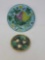 2 Majolica Plates- Large is West German Leaf Plate, Smaller is Strawberry Leaf & Blossom