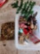Pine Cone Wreath, Artificial Tree, Miniature Ornaments, Light String (No Bulbs)