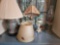 4 Lamps- Ceramic Ginger Jar , 2 Glass Oil Lamps and Ornate Oil Lamp with Putti at Base