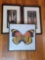 Framed Artwork- Batik Butterfly and Pair of Tile Faces