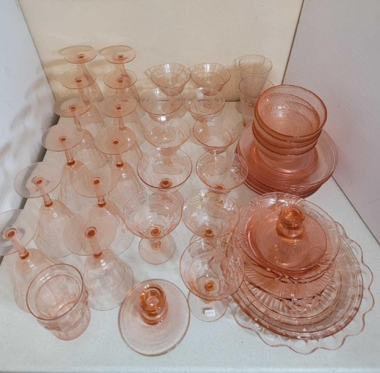 Pink Depression Glass Grouping