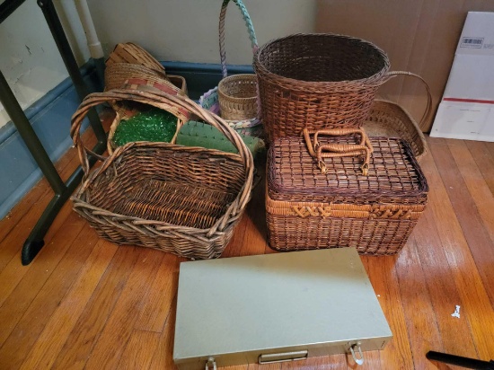 Baskets Lot and Metal Box Key Box