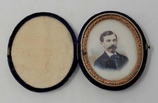 Portrait Photograph of Gentleman in Blue Velvet Case