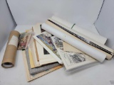 Ephemera Lot- Includes Unframed Prints, Post Cards, Fraktur Prints, Chester County History, More