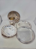 Silver Plate Grouping- Trays/Platters, Pitcher, Bowl