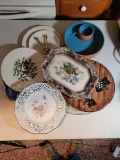Serving Plates, Platters Including Lenox Tiered Cake Plate and Holly Plate