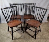 4 Spindle Back Hitchcock Chairs