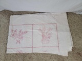 1928 Dated Quilt with Turkey Red Embroidery