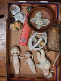Miniature Bisque Dolls, Hohner Marine Band Harmonica, Miniatures, Goebel Figures, Glass Basket