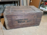 Dovetailed Wooden Box with Partial Label