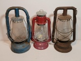 3 Railroad Lanterns