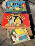 3 Vintage Games/Crafts- Junior Miss Hat Shop, Colorful Basket Making and Make-A-Picture