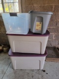 4 Plastic Storage Containers- 3 Have Lids