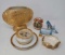 Gold Vase & Ashtray, Plate & Matching Lidded Container, Alarm Clock, Matching Shoe & Purse
