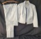 Newport News Easy Style White Leather Jacket & Pants Set, Pants are Size 12