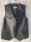 Excelled Charcoal Gray Leather Vest, Size Large Regular