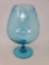 Oversized Blue Glass Brandy Snifter