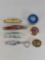4 Small Pocketknives and 3 Enameled Style Pill Boxes