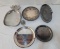 Pewter and Silver Plate Lot of Trays and Lidded Glass Jar