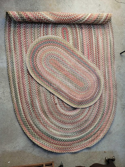 Pair of Matching Variegated Wool Braided Rugs from L.L. Bean