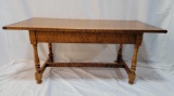 Tiger Maple Coffee Table with Breadboard Style Top