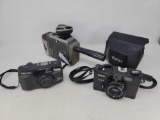 3 Cameras- Pentax EZY-R, Vivitar 35EE with Case and Bell & Howe Movie Camera