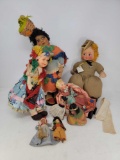 Dolls Lot including Fabric, Plastic Ethnic Dolls, Skookum Baby