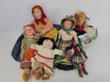 Dolls Lot, Including Fabric, Composition
