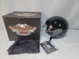 Harley-Davidson Black Jet II Motorcycle Helmet, Size XL, with Box, Bag and Booklet