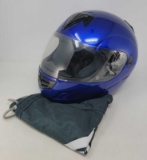 Blue Metallic Vega Motorcycle Helmet, Size L